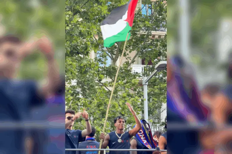 Lamine Yamal waves Palestine flag after FC Barcelona clinch La Liga