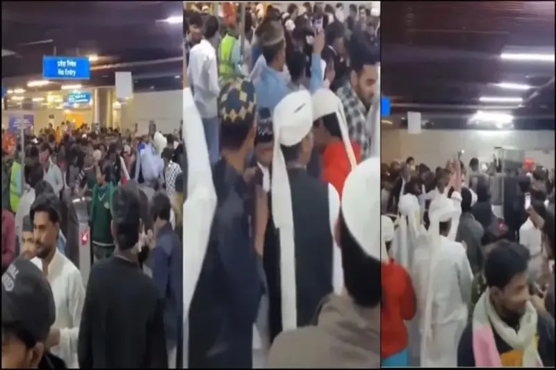 Delhi Metro Viral Video: Height! Muslim Men Create Ruckus On Station! Ticket, Security Goes For a Toss, Watch