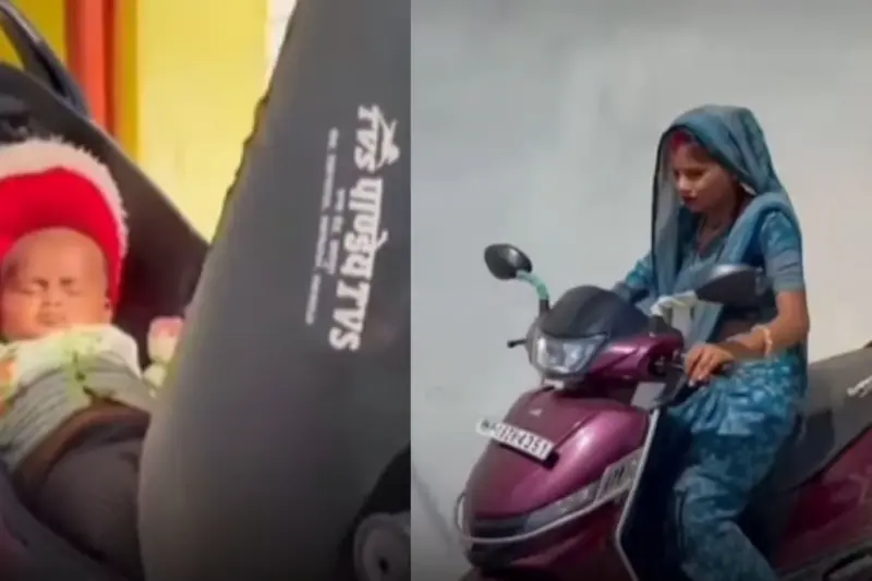 MP Viral Video: Craze For Reels Gone Wrong! Woman Places Toddler Inside Scooty's Storage Compartment, Netizens Furious