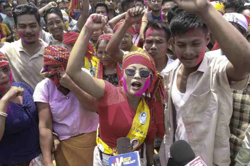 Tipra Motha Party registers landslide victory in Tripura tribal council polls, wins 20 of 28 seats