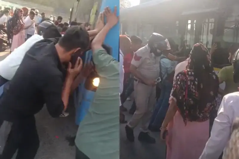 दिल्ली पुल प्रहलादपुर हादसा: बस की टक्कर से बाइक सवार घायल, दोनों पैर कुचले