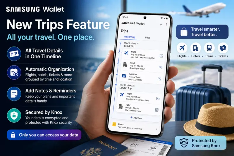 Samsung Wallet Gets 'Trips' Feature: Manage Flights, Hotels & Tickets in One Place