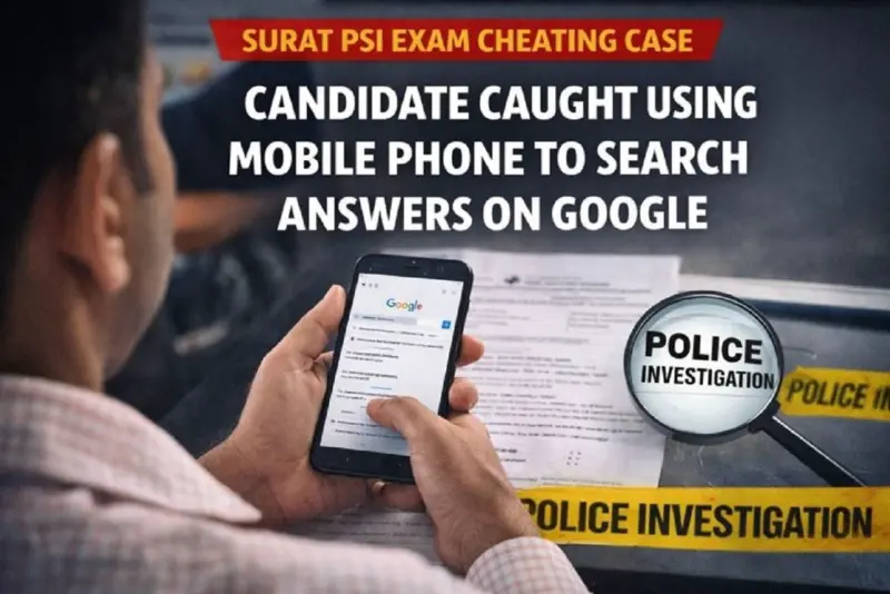 Surat PSI Exam Cheating Case: Candidate Caught Using Mobile Phone for Google Search in Surat