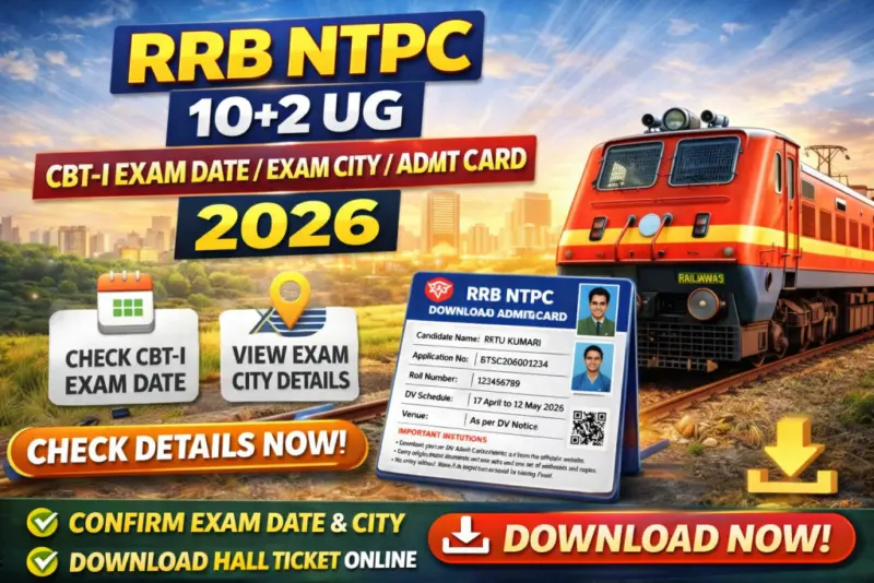 RRB NTPC 10+2 UG Admit Card 2026