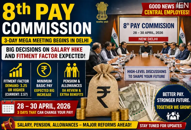 8th Pay Commission: Key 3-Day Delhi Meeting Begins, Big Decisions on Salary  Hike and Fitment Factor