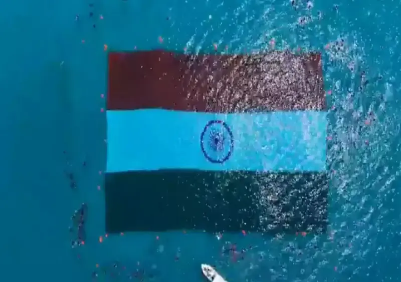 Andaman sets record with largest underwater national flag: WATCH
