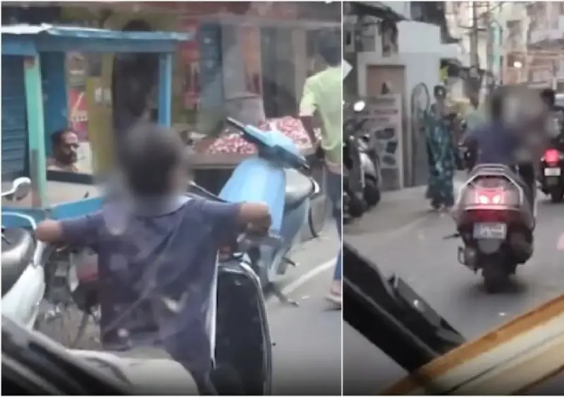 Bengaluru video of child riding scooter sparks outrage