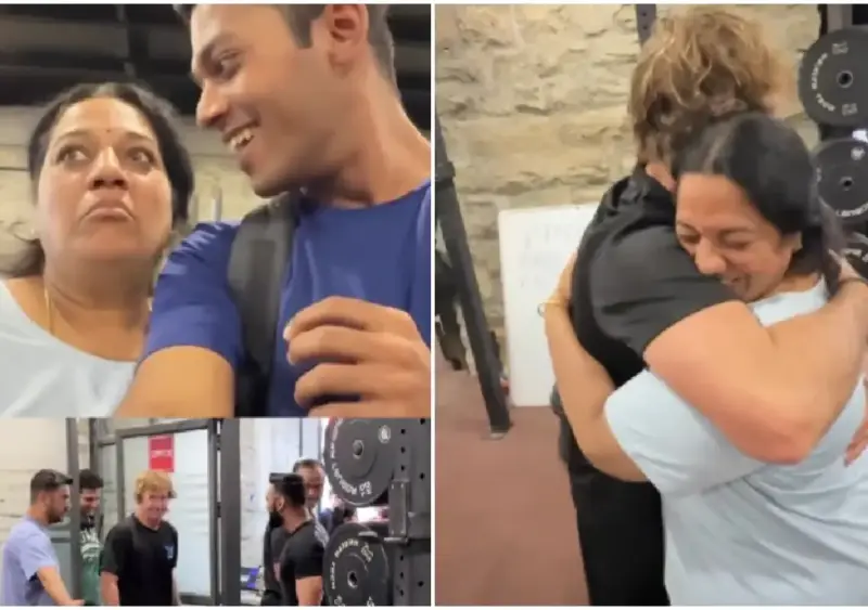 Son's surprise brings mother face-to-face with her cricket hero