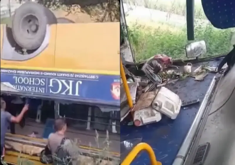 School bus overturns in Meerut, 48 children rescued: WATCH
