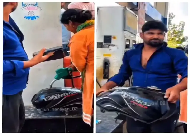 Man brings bike fuel tank to bypass petrol bottle ban