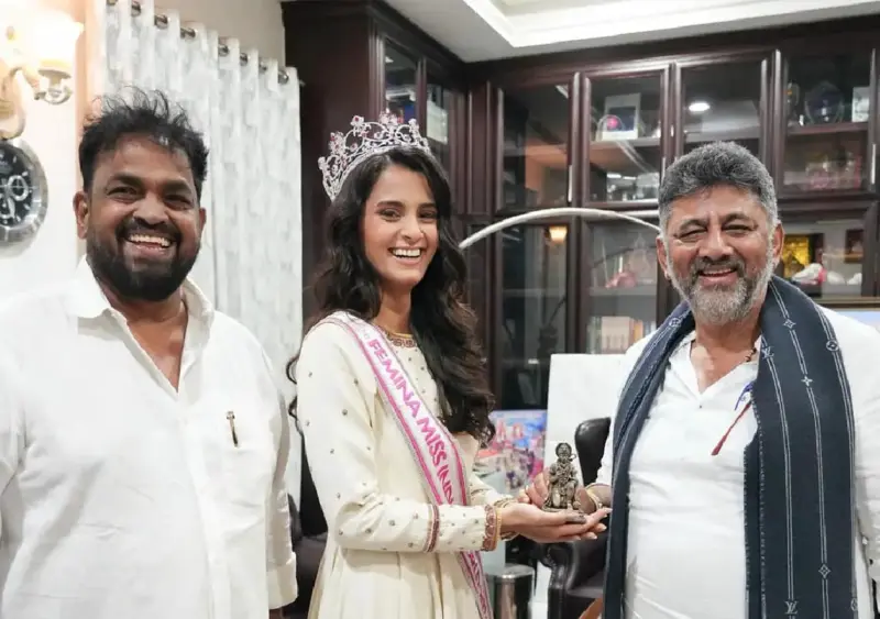 Miss India winner Sadhvi Sail receives grand welcome in Bengaluru