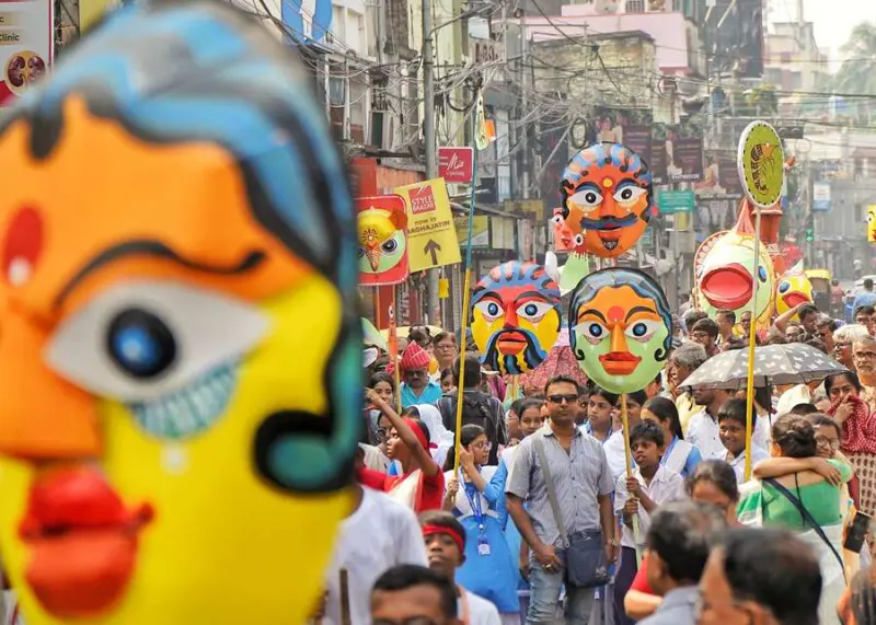 In pictures: Dance, alpona, pujo: Kolkata rings in Poila Baishakh with the colours of culture