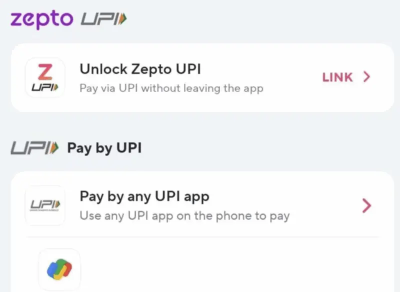 Zepto Launches In-App UPI Payment Options For Faster Checkout