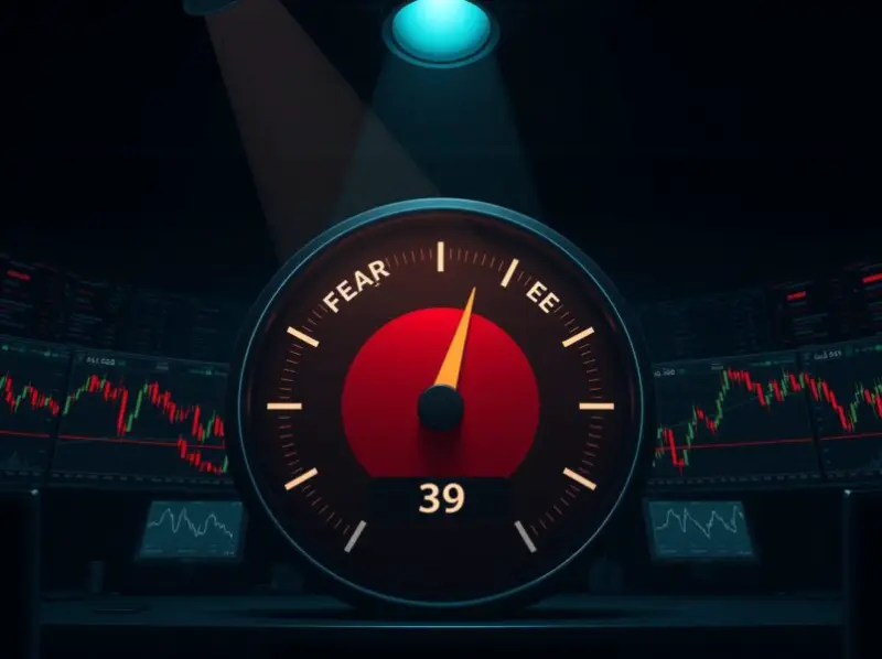 Crypto Fear & Greed Index Hits 39: Market Sentiment Plunges Into 'Fear' Zone