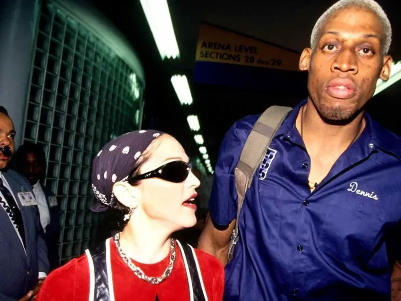 "I wasn't the only one." Dennis Rodman's first night in Madonna's bed was a WILD experience, according to NBA player