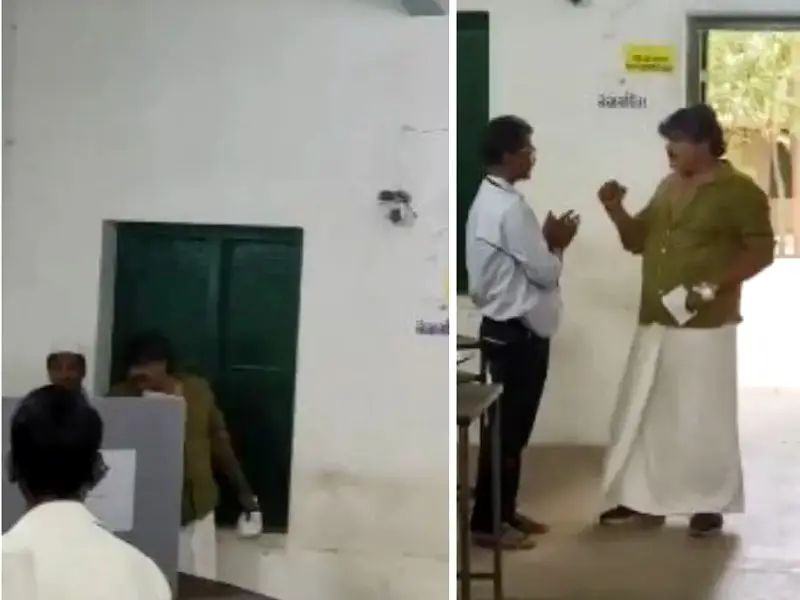 பலாப்பழ சின்னம் ஏன் இருட்டா இருக்கு?: மன்சூர் அலிகான் வாக்குவாதம்!