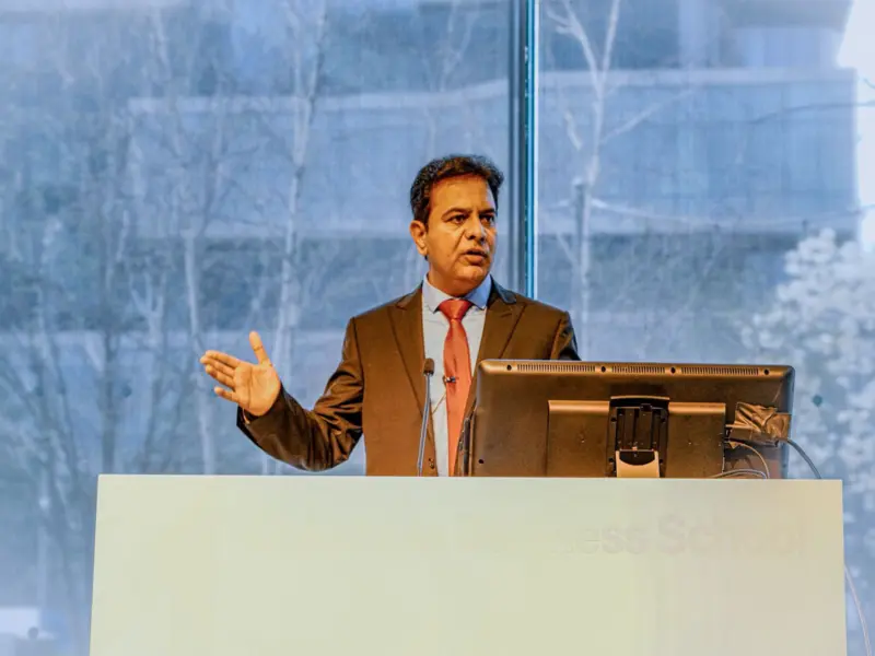 KTR describes India as a capability story at Columbia Business School