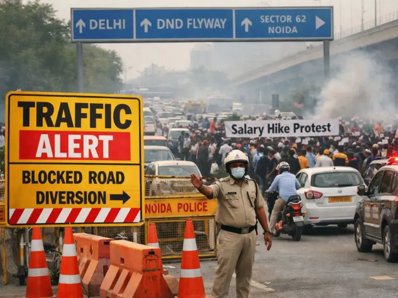 Noida Salary Hike Protest Traffic Advisory: UP Police Issues Traffic Alert, Check Blocked Roads, Alternate Routes, Diversions & Updates