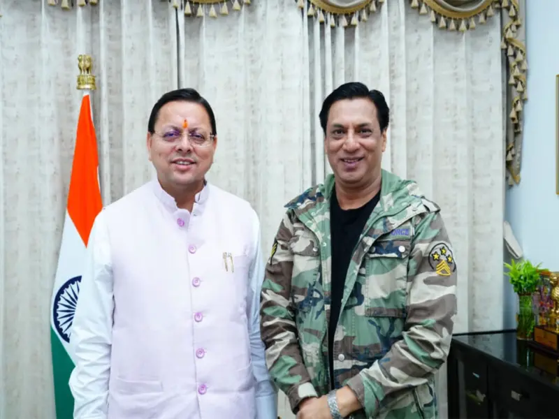 CM Dhami meets Filmmaker Madhur Bhandarkar, aims to make Uttarakhand film hub