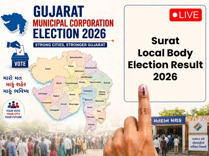 Surat Local Body Election Result 2026 Live Updates: Check Who is Winning & Who is Leading in Gujarat Surat Municipal Corporation Election, Winning Margin, Result Date