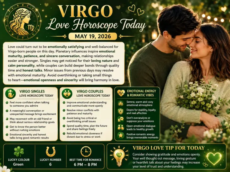 Virgo Love Horoscope Today (May 19, 2026): Emotional Balance, Honest Communication and Stronger Romantic Bonds