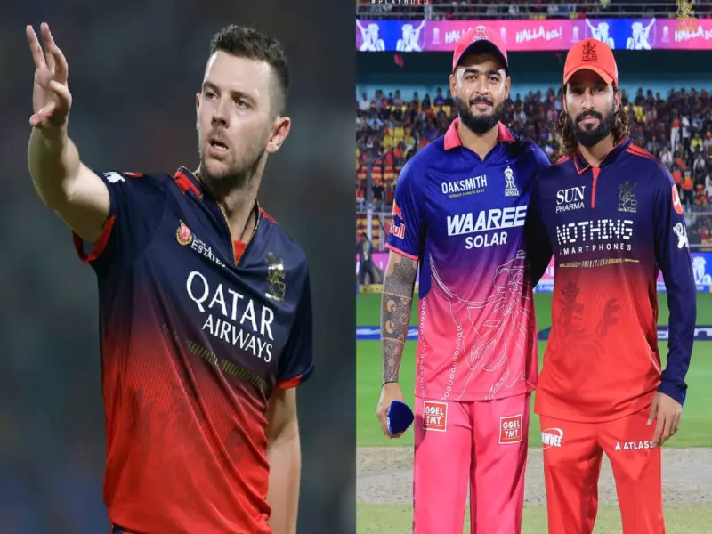 RCB vs RR: Josh Hazlewood Returns, Replaces Jacob Duffy in Royal Challengers Bengaluru's Playing XI as Rain Interrupts IPL 2026 Today Match in Guwahati