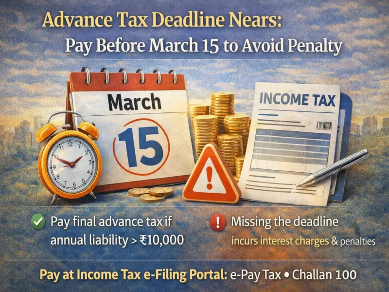 March 15 Advance Tax Deadline Approaching: Taxpayers Must Pay Final Installment to Avoid Interest Charges