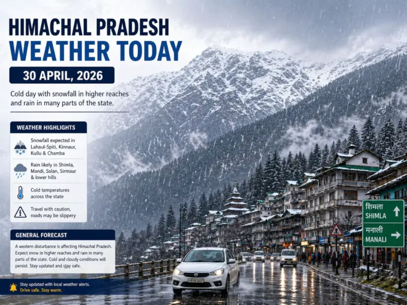 Himachal Pradesh Weather Today, 30 April 2026: Clouds Loom Over Chamba, Kullu, Manali, Mandi As Hills Brace For Sudden Chill And Rain