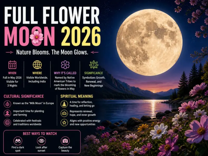 Full Moon Flower Moon May 2026: When to See the Full Moon & Why It's Called 'Flower Moon'
