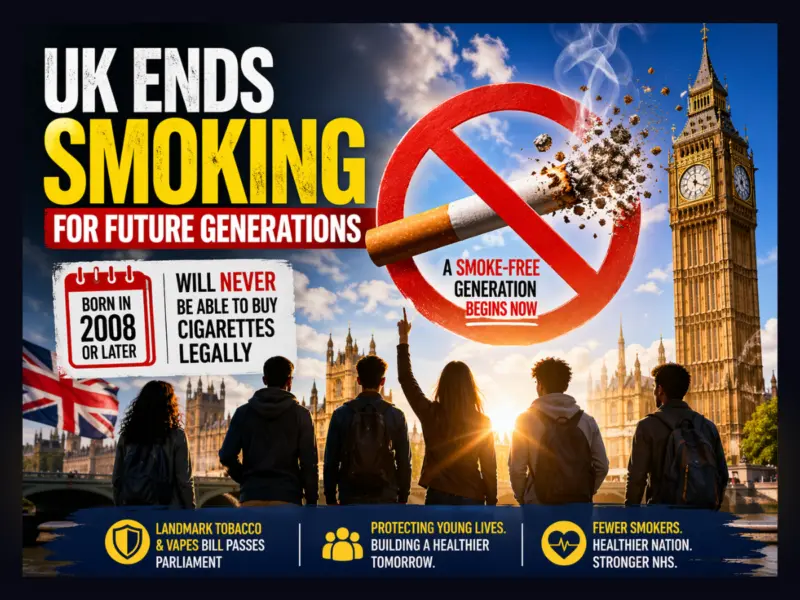 Smoking Ban for People Born After 2008: 'Landmark' Tobacco Bill Clears Parliament, Paving Way for First-Ever Age-Based Lifetime Smoking Prohibition in the UK