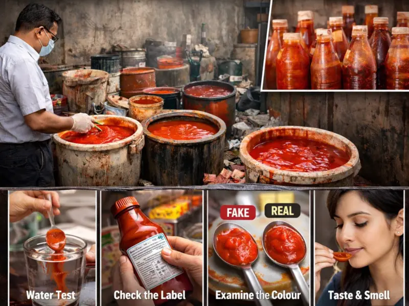 Big Street Food Shock In UP: Raid In Hapur Exposes 200 Litres Of Fake Tomato Ketchup Used In Street Food; Here's How To Check Chemical vs Real Sauce At Home