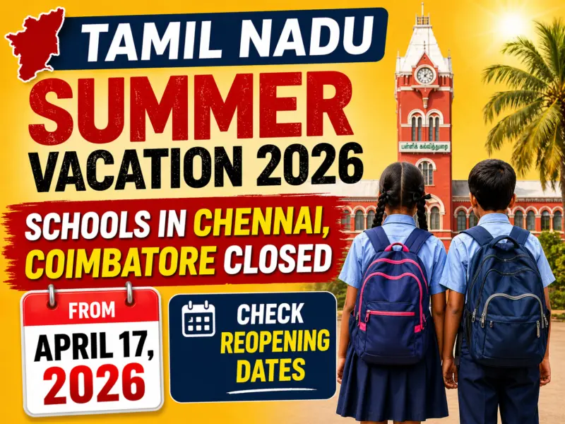 Tamil Nadu Summer Vacation 2026: Schools in Chennai, Coimbatore to Close from April 17; Check Reopening Dates