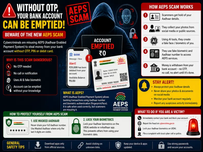 AEPS Scam Alert: Bank Accounts Being Emptied Without OTP-Here's How to Stay Safe