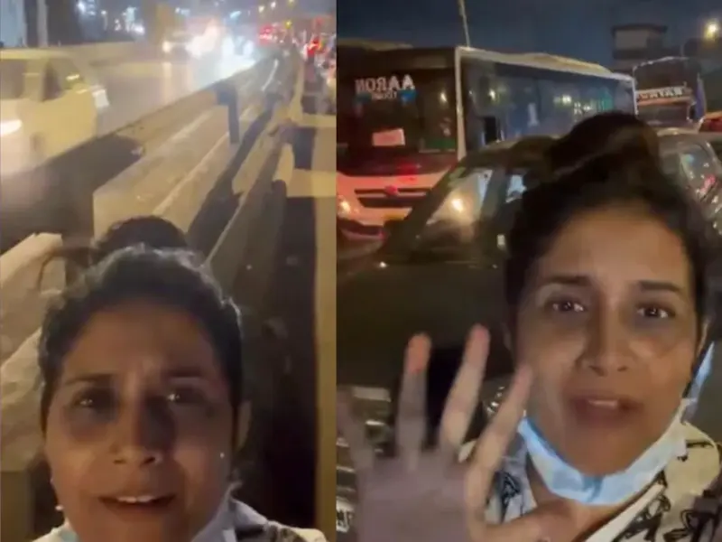 'Pray For Us': Sonali Kulkarni Stranded For 5 Hours In Massive Traffic Jam At Mankhurd While Travelling From Mumbai To Pune; Video Goes Viral | WATCH