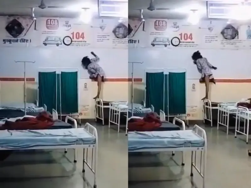 Rajasthan Viral Video: 14-Year-Old Girl Seen Doing Unusual Behaviour, Attempts To Climb Walls In Rawatbhata Hospital Ward; Netizens Debate Supernatural Claims | WATCH