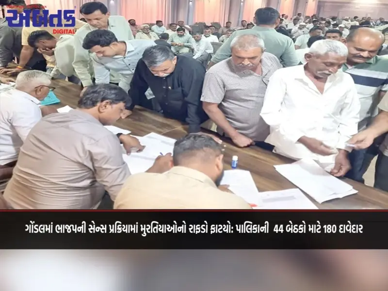 ગોંડલમાં ભાજપની સેન્સ પ્રક્રિયામાં મુરતિયાઓનો રાફડો ફાટયો: પાલિકાની  44 બેઠકો માટે 180 દાવેદાર
