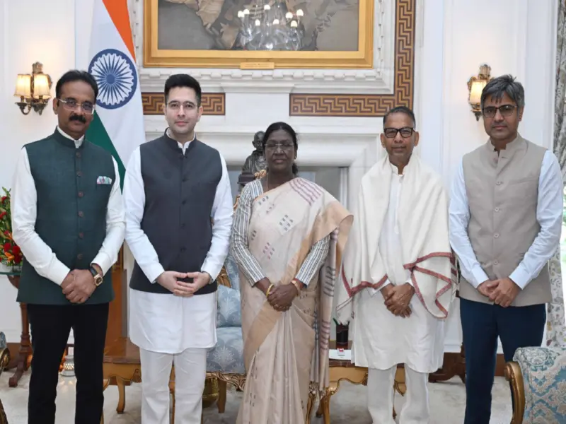 Raghav Chadha accuses AAP of targeting former MPs after meeting President Murmu