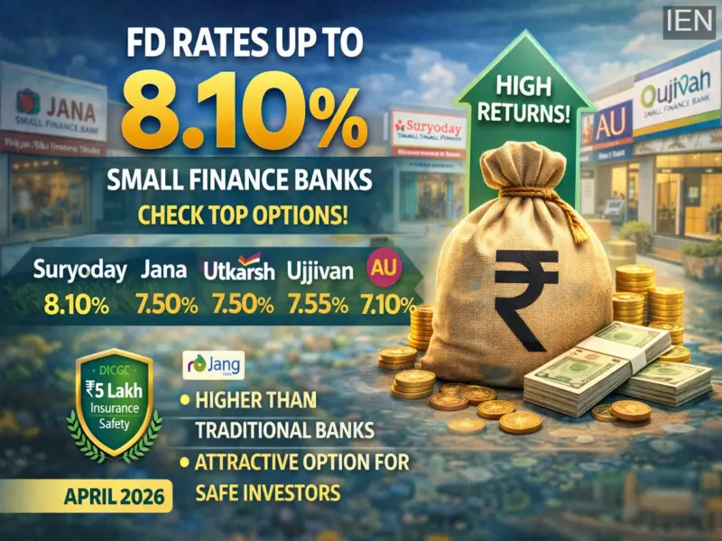 FD Rates Up to 8.10% in April 2026: Small Finance Banks Offer Higher Returns-Check Top Options