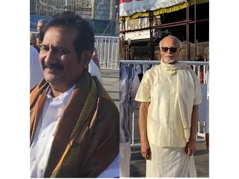 Niharika Konidela, Sangeeth Shobhan, KN Ganesh offer prayers at Tirumala Temple