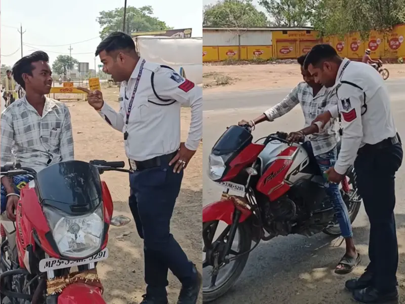 Traffic Cop Goes Viral With 'Hulku Re' Trend, Uses AI-Style Narration To Explain Traffic Rules And Promote Safer, Responsible Riding Among Commuters | WATCH