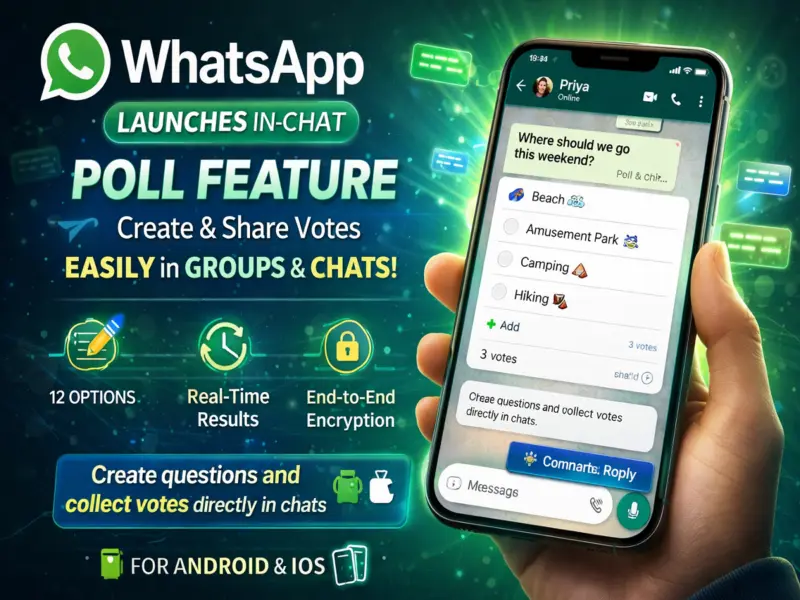 WhatsApp Polls Feature: Easily Create and Share Votes in Chats on Android & iOS