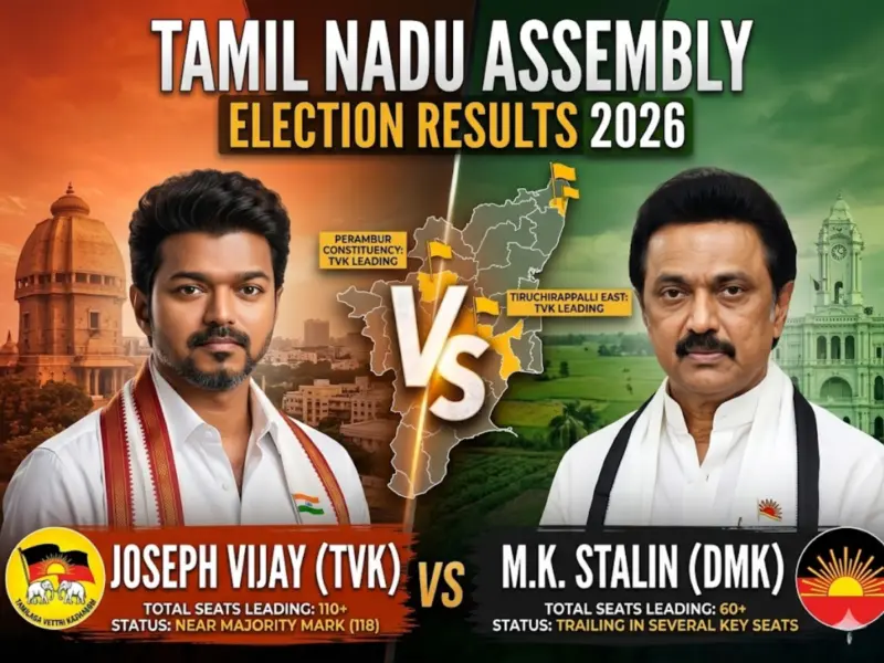 Tamil Nadu Election Result 2026 Live Updates: TVK Vijay Near Majority, DMK and AIADMK Struggle as Exit Polls Fall Short