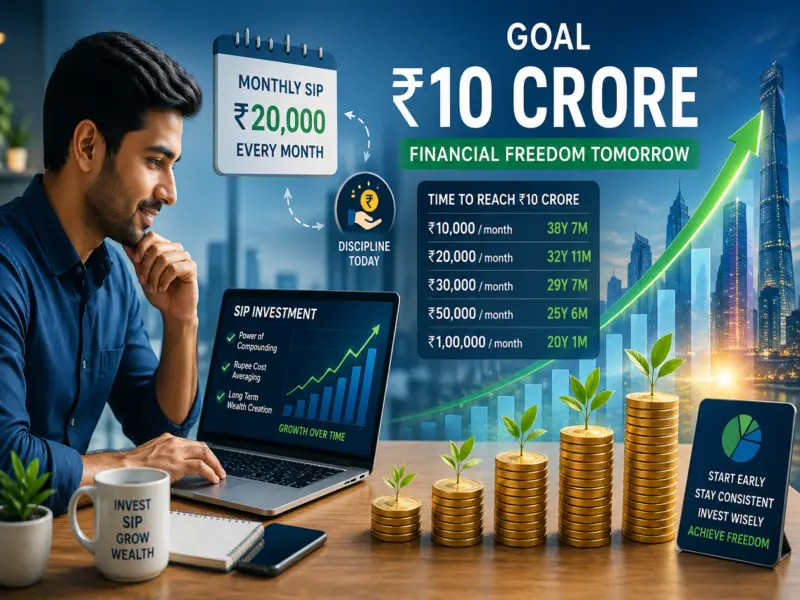 ₹10 Crore Goal with SIP: Monthly Investment Plan and Timeline Explained for Long-Term Wealth Creation