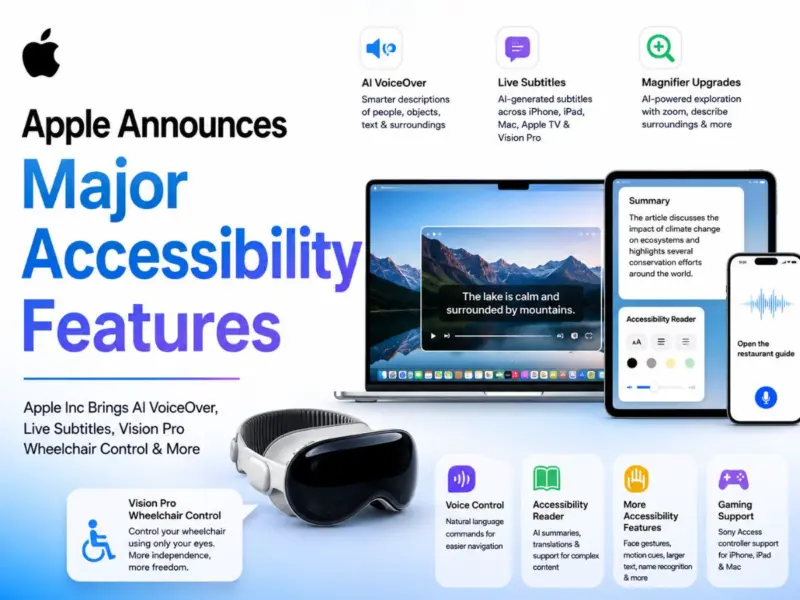 Apple Announces Major Accessibility Features: Apple Inc Brings AI VoiceOver, Live Subtitles, Vision Pro Wheelchair Control & More - Check Full Feature List