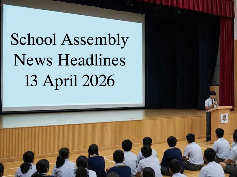 School Assembly News Headlines Today [April 13]: Top National, Business News, Sports News, Education News & World News with Weather Updates & Thought of the Day
