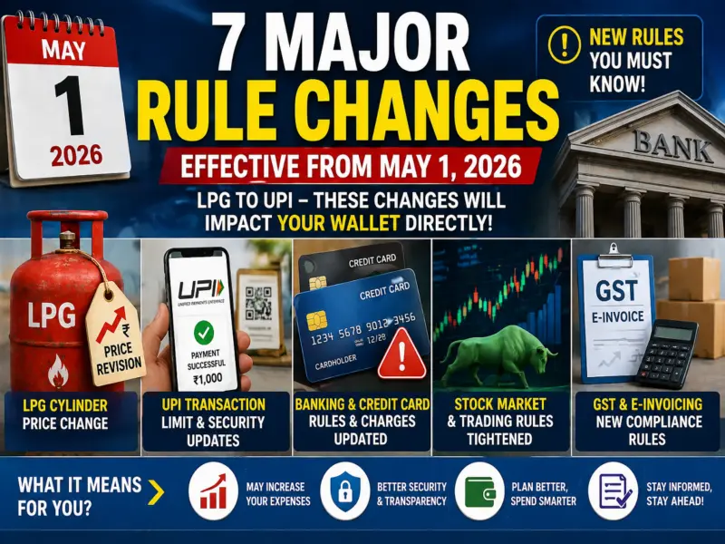 May 1 Rule Changes: LPG Prices, UPI Limits to Credit Card Charges-7 Key Updates That Will Impact Your Budget