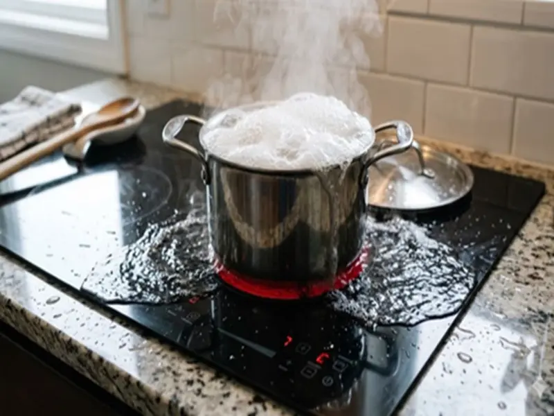 Induction Cooktop: Does spilling water on an induction stove really cause an electric shock? Find out the truth..