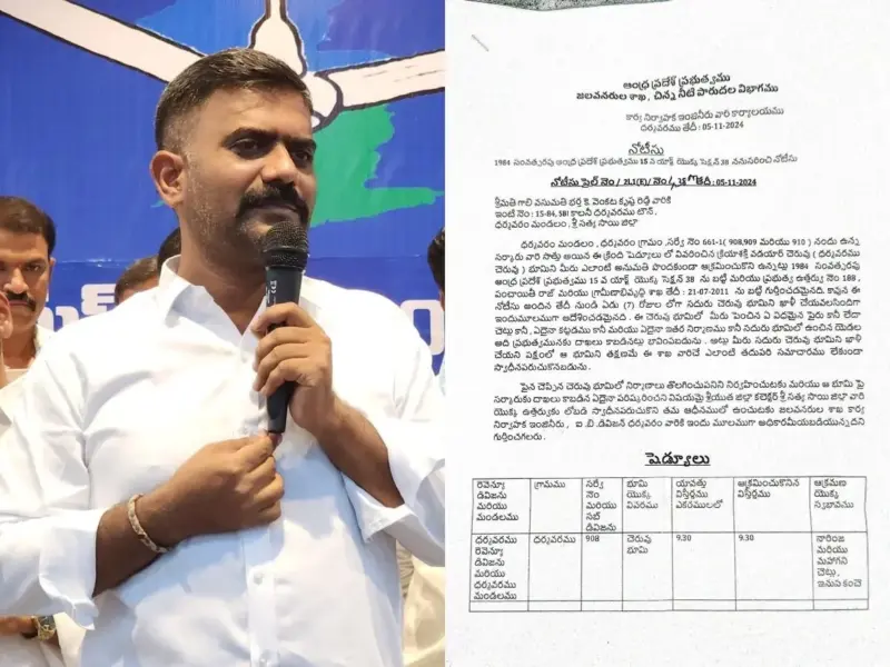Notices Against Kethireddy's Encroachments