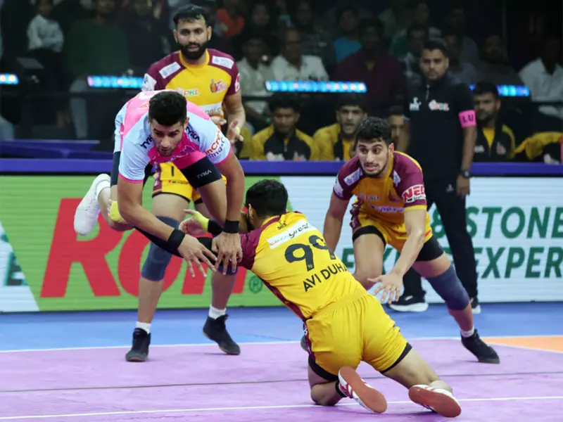 PKL: Vijay Malik, Bharat combine as Telugu Titans beat Jaipur Pink Panthers in impressive fashion to secure first win of the season