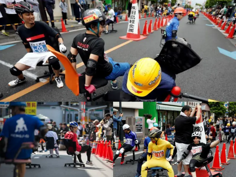 Japan Office Chair Racing: Nation's Most Unusual Competitive Sport Is Actually a Serious Endurance Test With National Championships - What is it, How It Works, Rules, Prizes